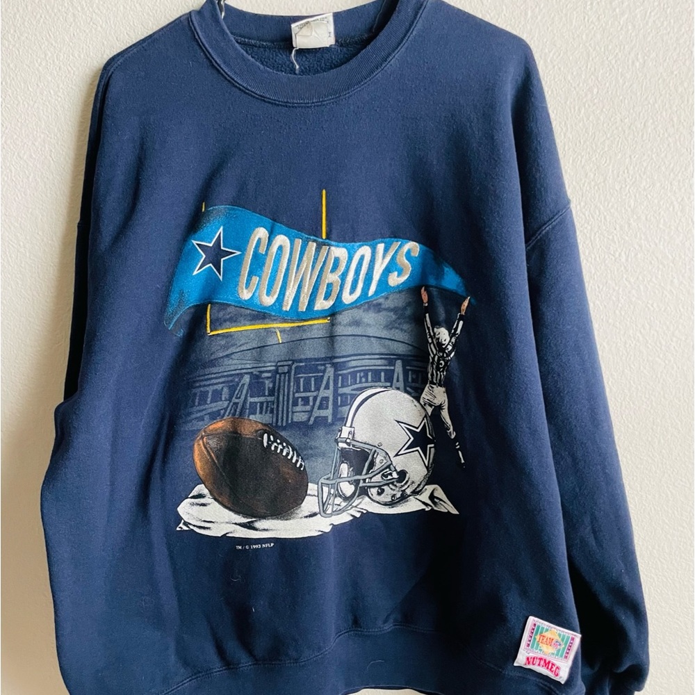 Vintage 90s Dallas Cowboys Nutmeg Embroidered Crewneck Sweatshirt